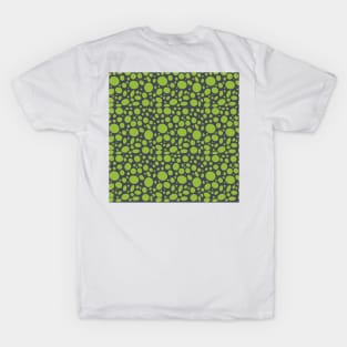 Green dots on inkwell grey T-Shirt